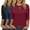 Burgundy-Navy-Black, variant on MOSHU 3 Pack 3/4 T Shirts for Womens Crew Neck Womens Shirts Dressy Basics Tees Casual Loose Fit Fall Tops
