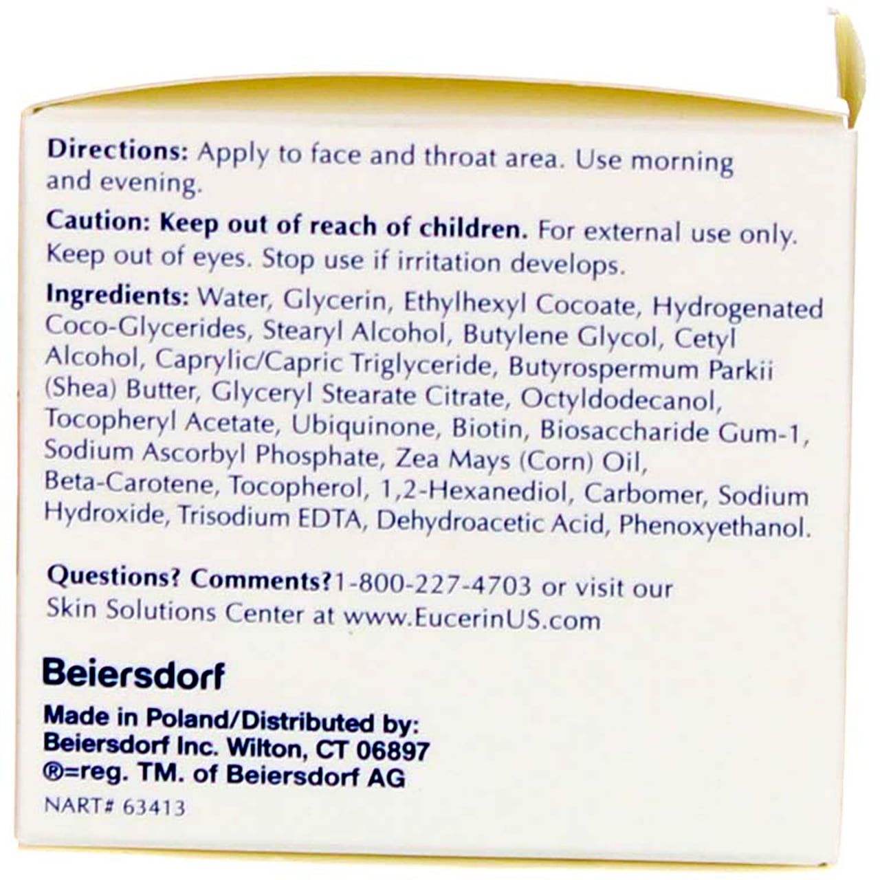 Eucerin Q10 Anti-Wrinkle Face Creme, Unscented, 1.7 oz (4 Pack) (Bundle)