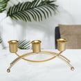 thumbnail image 2 of Juego de 3 candelabros, candelabro alto para velas cónicas, candelabro de metal para el hogar. Oro, 2 of 8