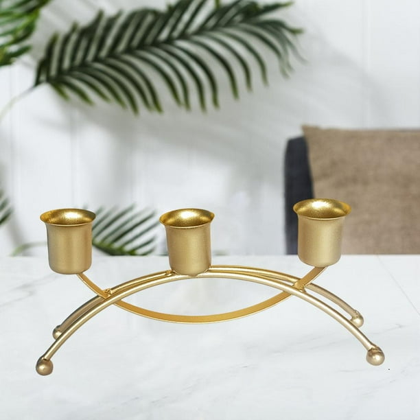 Metal Taper Candle Holders, 3 Heads Candelabra, Table Centerpiece Modern Candlestick Holders for