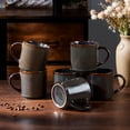thumbnail image 2 of Vesteel Ceramic Coffee Mug Set of 6, 12 Ounce Porcelain Stoneware Mug with Handles, Catering Coffee Cups for Coffee, Tea, Hot Cocoa, Milk, Microwave and Dishwasher Safe, Blackish Green, 2 of 9