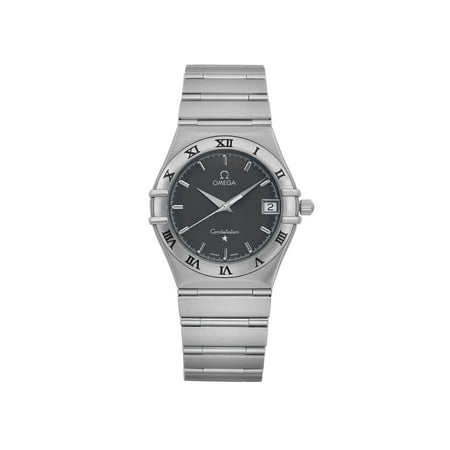 Omega Constellation 33mm Stainless Steel Slate Dial Mens Quartz Watch 396.1201