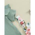 thumbnail image 6 of Jxzom Toddler Baby Girl Summer Clothes 3 6 12 18 24 Months Short Sleeve Ribbed Romper Floral Suspender Skirt Dress Headband Set, 6 of 8