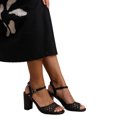 thumbnail image 3 of Where's That From Womens Cuba Plaited PU Medium Block Heel Sandals, 3 of 3