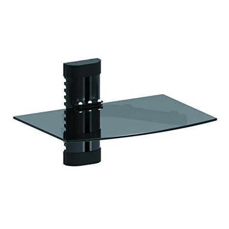Preston Glass Shelf - Emerald DVD Player Shelf Wall Mount with Tempered Glass and Aluminum (7002)