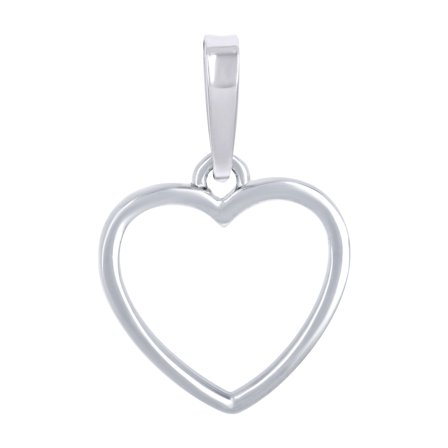 925 Sterling Silver Womens Open Heart Charm Pendant for Women