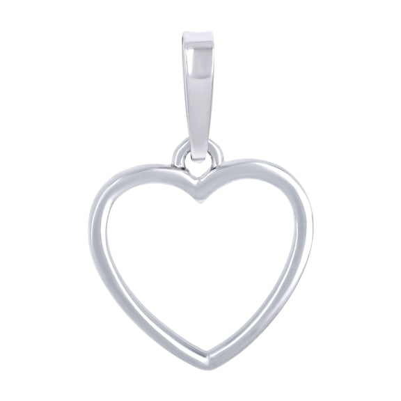 925 Sterling Silver Womens Open Heart Charm Pendant for Women