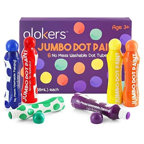 proza te rechtvaardigen verwarring Glokers Jumbo Washable Dot Paint Markers for Kids - No Mess Preschool Daub  Tubes - Children Easy-Grip Art Dobber Dabbers - Great for Bingo Stamps and  Accessories - 6 Pack - Walmart.com