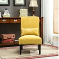 thumbnail image 3 of Roundhill Pisano Fabric Armless Contemporary Accent Chair with Kidney Pillow, Multiple Colors Available, 3 of 8
