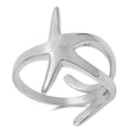 thumbnail image 1 of Large Wide Starfish Ocean Animal Wave Ring .925 Sterling Silver Band Jewelry Female Male Size 7, 1 of 4