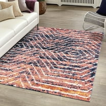 Unique Loom Tagine Collection Area Rug - Safiya (9' x 12' Rectangle Rust Orange/Black)