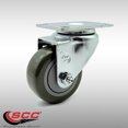 thumbnail image 2 of 3.5 Inch SS Gray Polyurethane Wheel Swivel Top Plate Caster Service Caster, 2 of 2