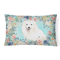 Carolines Treasures CK3422PW1216 Japanese Spitz Canvas Fabric Decorative Pillow 12H x16W multicolor