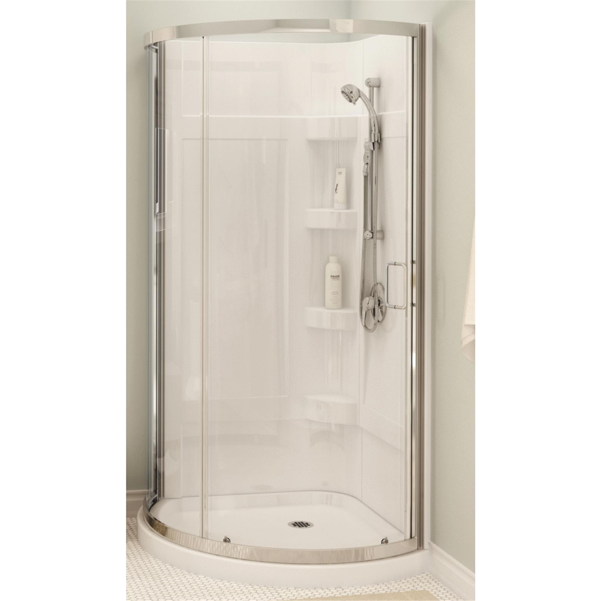 Cyrene 30000100000110 Shower Kit, Round, Sliding Door, 34 in W x 76