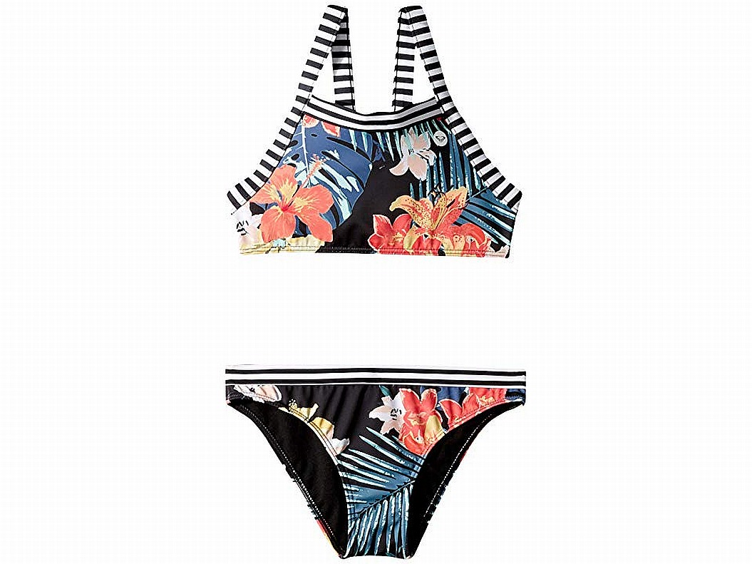 Roxy Girls Swimwear Floral Island Trip Crop Bikini Set 8 Walmart