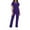 Purple, variant on Busydd Scrubs for Women 2 Piece Solid Color Womens Scrub Sets V Neck Short Sleeve Tops and Pants Ladies Scrubs Sets Workwear with Pockets