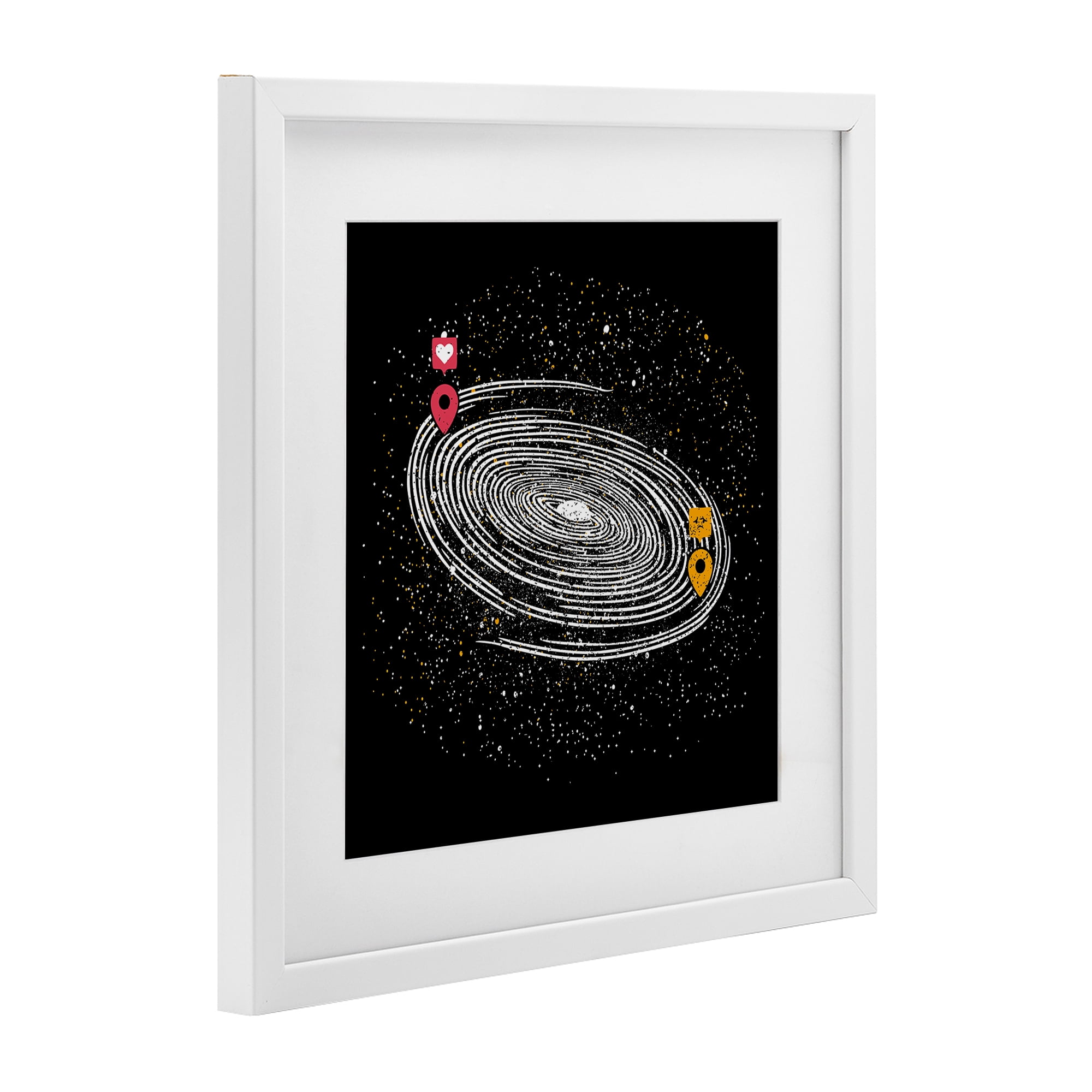 Stupell Industries Love Long Distance White Framed Print Under Glass, design by Tobe Fonseca