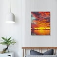 thumbnail image 3 of ONETECH - Modern Canvas Painting Wall Art Colorful Sunset Over Ocean on Maldives Seascape Picture Print On Canvas Giclee Artwork For Wall Decor, 3 of 4