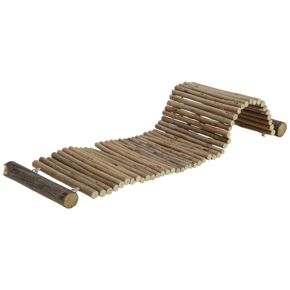 Escalera para hámster única y flexible, escalera de madera colgante, 20.08"L x 5.91"W color madera