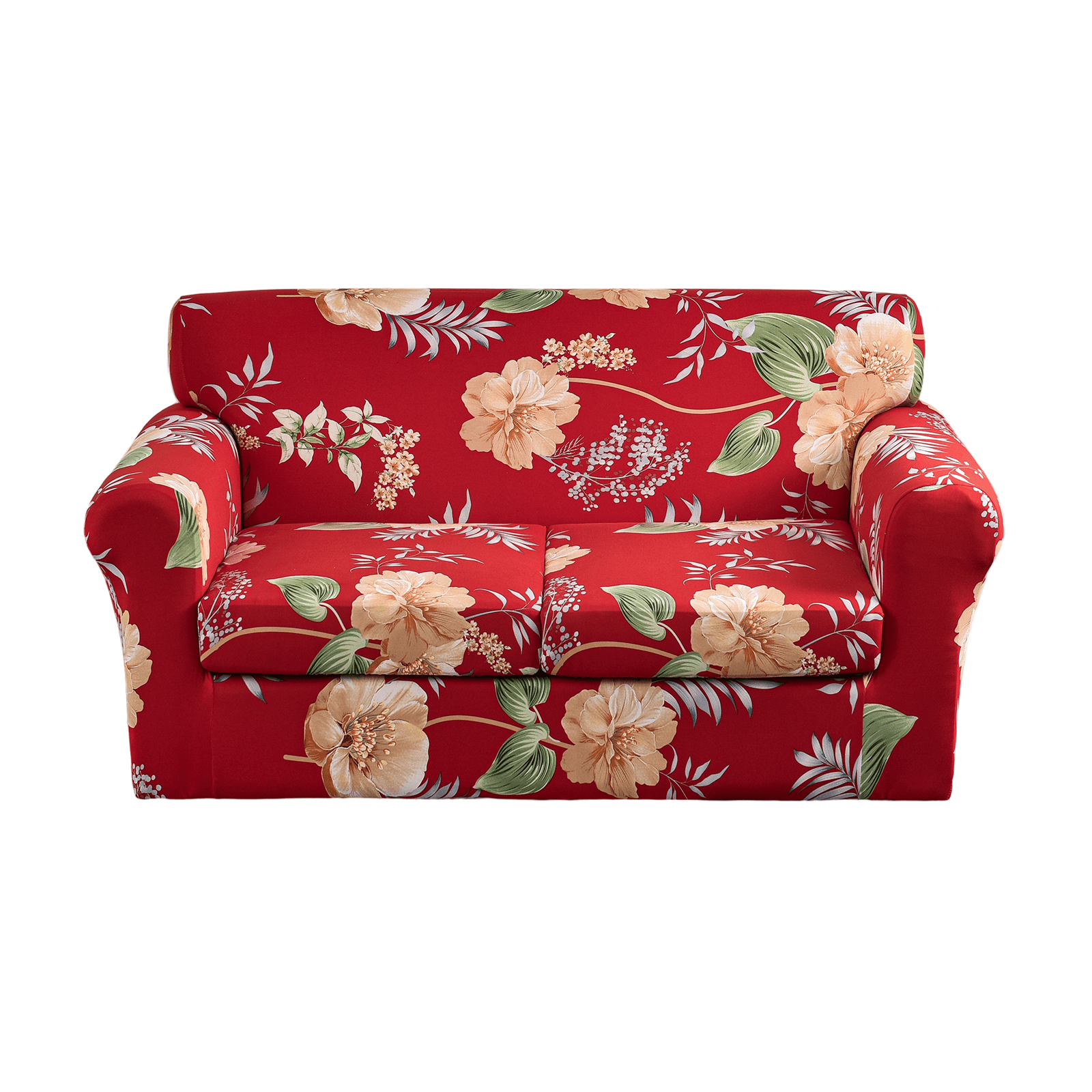 EcoAncheng 3 Piece Stretch Sofa Covers for 2 Cushion Couch Printed