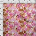 thumbnail image 3 of oneOone Viscose Jersey Rust Brown Fabric Tropical Floral Sewing Fabric By The Yard Printed Diy Clothing Sewing Supplies 60 Inch Wide, 3 of 4