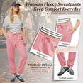 thumbnail image 3 of TEMOFON Women's High Waisted Cuffed Jogger Sweatpants Soft Lounge Pants with Pockets Adjustable Drawstring for Casual Workout Running, 3 of 7