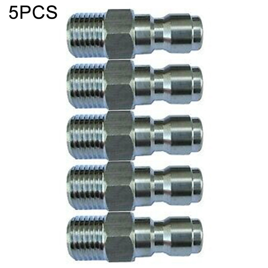 5 Pcs Stainless Steel Compact Quick-Release Snow Foam Lance Adapter 1/4 Male UK 