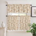 thumbnail image 2 of 3 Piece Kitchen Curtains and Valances Set Coffee Cups Cafe Curtains 36 Inch Length Vintage Country Leisure Coffee Beans Beige Valance & Tier Curtain for Living Room Bedroom Window 54"x18"+27"x36"*2, 2 of 6