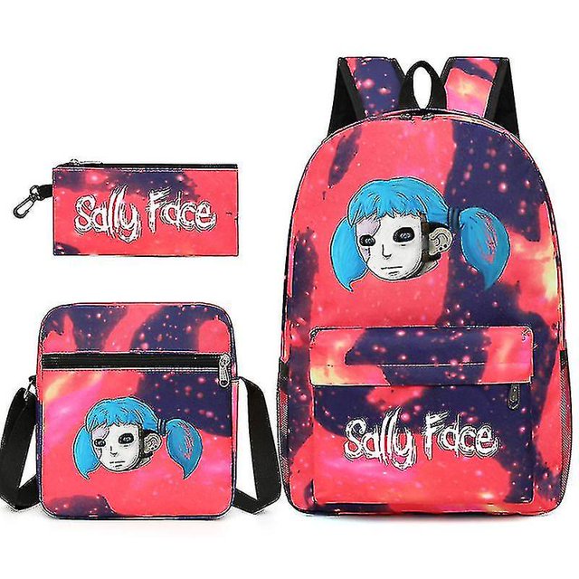 Juego De Ocio Cara Bolso De Estudiante Mochila S Bolso De Hombro Bolso De Pluma Conjunto De Pieza