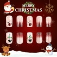 thumbnail image 2 of Yoyauz 24 Pcs Christmas Fake Nails Shiny Red And White Snowman Snowflake Short Fake Nails, Christmas Holiday Christmas Color Matching Nails For Winter Diy Nail Decoration, 2 of 10