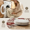 thumbnail image 5 of ODIKA 8'x10' Washable Area Rug Non-Shedding, Easy Care, Vintage Medallion Oriental Distressed Southwestern Floral Border for King Size Bedroom Under Bed, Master Suite, 5 of 7