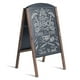 thumbnail image 2 of Costway Pizarra de madera plegable al aire libre negro Pizarra desde el suelo 2 lados 80x45cm, 2 of 10
