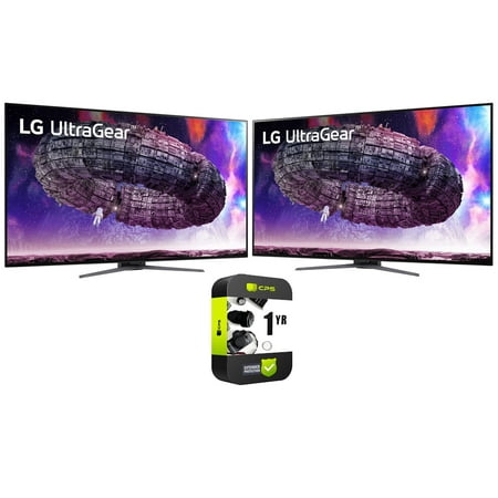 LG 48GQ900-B 48 inch UltraGear UHD OLED Gaming Monitor 120 Hz G-SYNC Compatible 2 Pack Bundle with 1 YR CPS Enhanced Protection Pack