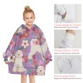 thumbnail image 6 of Goldendoodle Dog and Flower Floral Blanket Hoodies for Kids 6-13YR Oversize Wearable Blanket Hoodies for Boys Girls Teens, 6 of 7