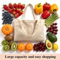 thumbnail image 2 of 3Pcs Heavy Duty Canvas Tote Bags, Large Capacity Reusable Shopping Bags, Machine Washable for Grocery, Camping and Outdoor Activities, 2 of 7