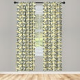 thumbnail image 3 of Ambesonne Lemons Curtains, Repetitive Citrus Fruits, Pair of 28"x95", Dark Petrol Blue Mustard, 3 of 5