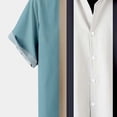 thumbnail image 3 of Male Summer Casual Loose Print Shirt Turn Down Short Sleeve Blue M, 3 of 5