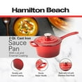 thumbnail image 2 of Hamilton Beach 2 Quart Enamel Coated Cast Iron Round Sauce Pan with Lid, Red, 2 of 8