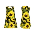 thumbnail image 6 of Defioc Sunflowers In Vintage Pattern Women's Summer Dresses 2025 Beach Casual Sleeveless Tank Loose Sundress Beach Vacation Clothes with Pocket -3X-Large, 6 of 7