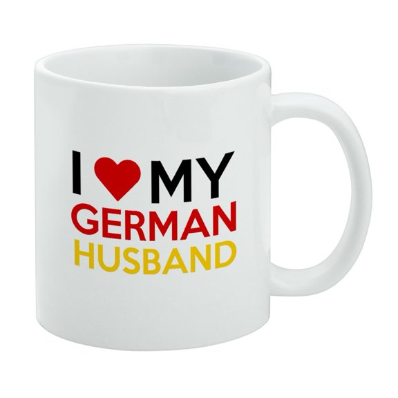 I Love My German Husband White Mug