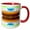 Red/White, variant on 3drose, Yellow and Orange Sinclair Sign at a Gas Station Pointed Toward Sky of Blue, 11oz Two-tone Black Mug