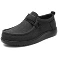 thumbnail image 3 of Zapatos 1TAZERO, anchos, de lona, sin cordones, negros, para hombre, talla 11, 3 of 6