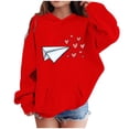 thumbnail image 2 of Sudadera con capucha para niños, cuello redondo, manga larga, ropa de abrigo para niños de talla mediana y grande, jersey, blusa de poliéster para niños, 2 of 5