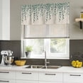 thumbnail image 4 of 2 Pack Teal Green Eucalyptus Leaves Valances for Windows Bedroom Living Room Window Treatments, Spring Plants Country Beige Rod Pocket Valance Drapes Short Kitchen Curtains Over Sink 54"x18", 4 of 8