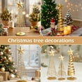 thumbnail image 2 of Gold Spirals Christmas Tree Statue Decor 7.88 Inch Mini Tabletop Trees with Star Topper for Holiday Desktop Statues with Metal Stand for Holiday Home & Office Festive Xmas Bedroom Decor, 2 of 7