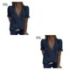 thumbnail image 2 of Sonducket Camiseta de mujer Verano con cuello en V Color sólido Lavable Blusa suelta de encaje Citas de viaje Fiesta de deportes al aire libre Azul oscuro XXL 2piezas, 2 of 6