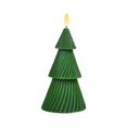 thumbnail image 2 of Twisted Christmas Tree Flameless LED Candle, Ribbed Green Paraffin Wax, 7 x 3.34 x 3.34 in, Uses 2 AAA Batteries, 2 of 6