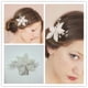 thumbnail image 5 of Flor Nupcial De Del cabellero Clip Diamante Cristal Casco Plata Hugo Pernos de pelo, 5 of 10