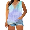 thumbnail image 2 of Tank Tops Workout Tank Tops Woman Plus Size Tunic for Women-Neck Blouse Lace Casual Loose Summer Sleeveless Tank Light Blue Xxxxl, 2 of 5