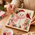 thumbnail image 4 of Snowman Bead Embroidery DIY Kit, Christmas Pearl Beaded Picture Craft Set, Leisure Hand‑Stitched Artwork for Festive Wall Display, 4 of 4